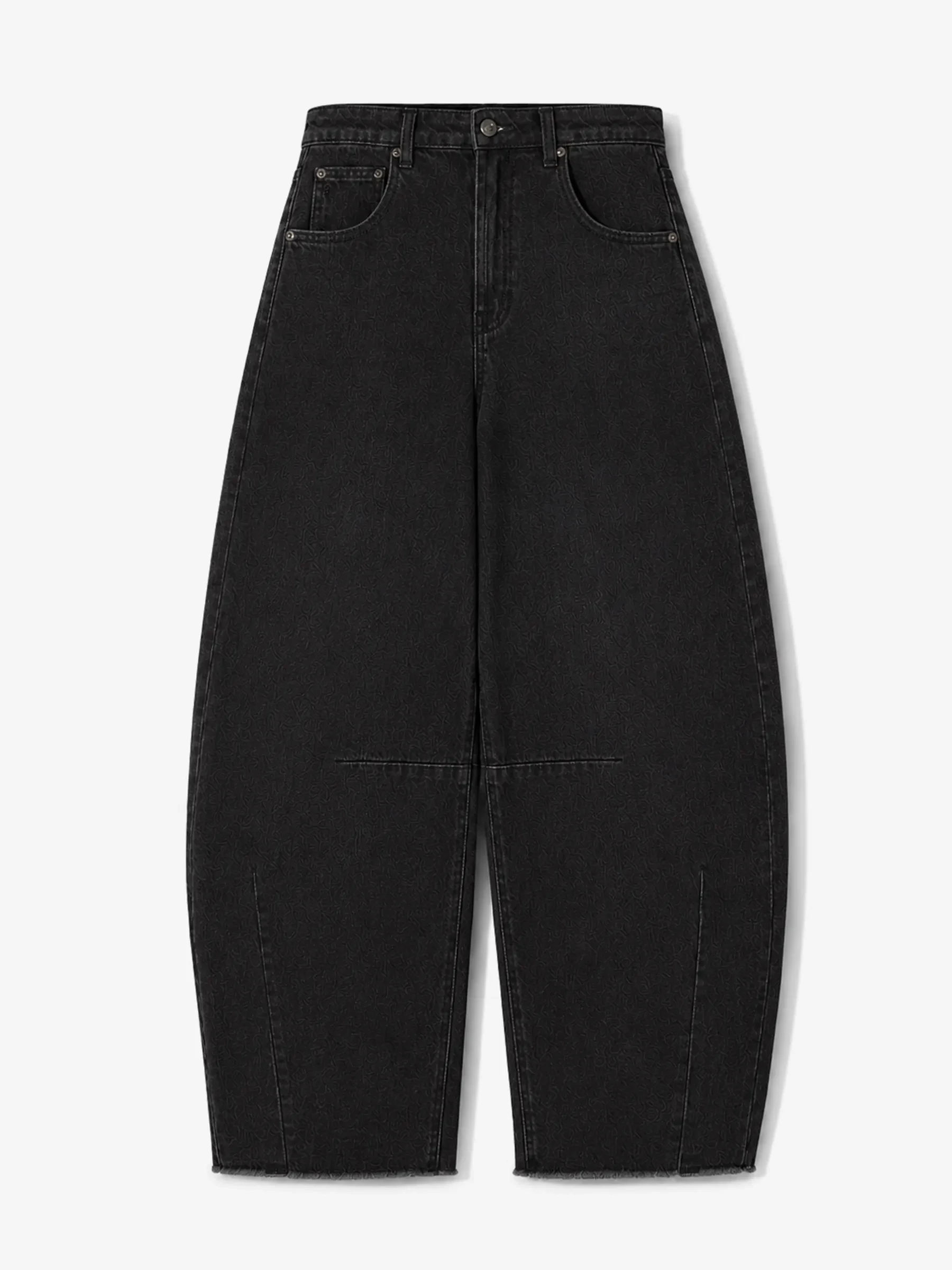 Barrel Jeans Dames Mid Rise Stretch Billy Zwart 813