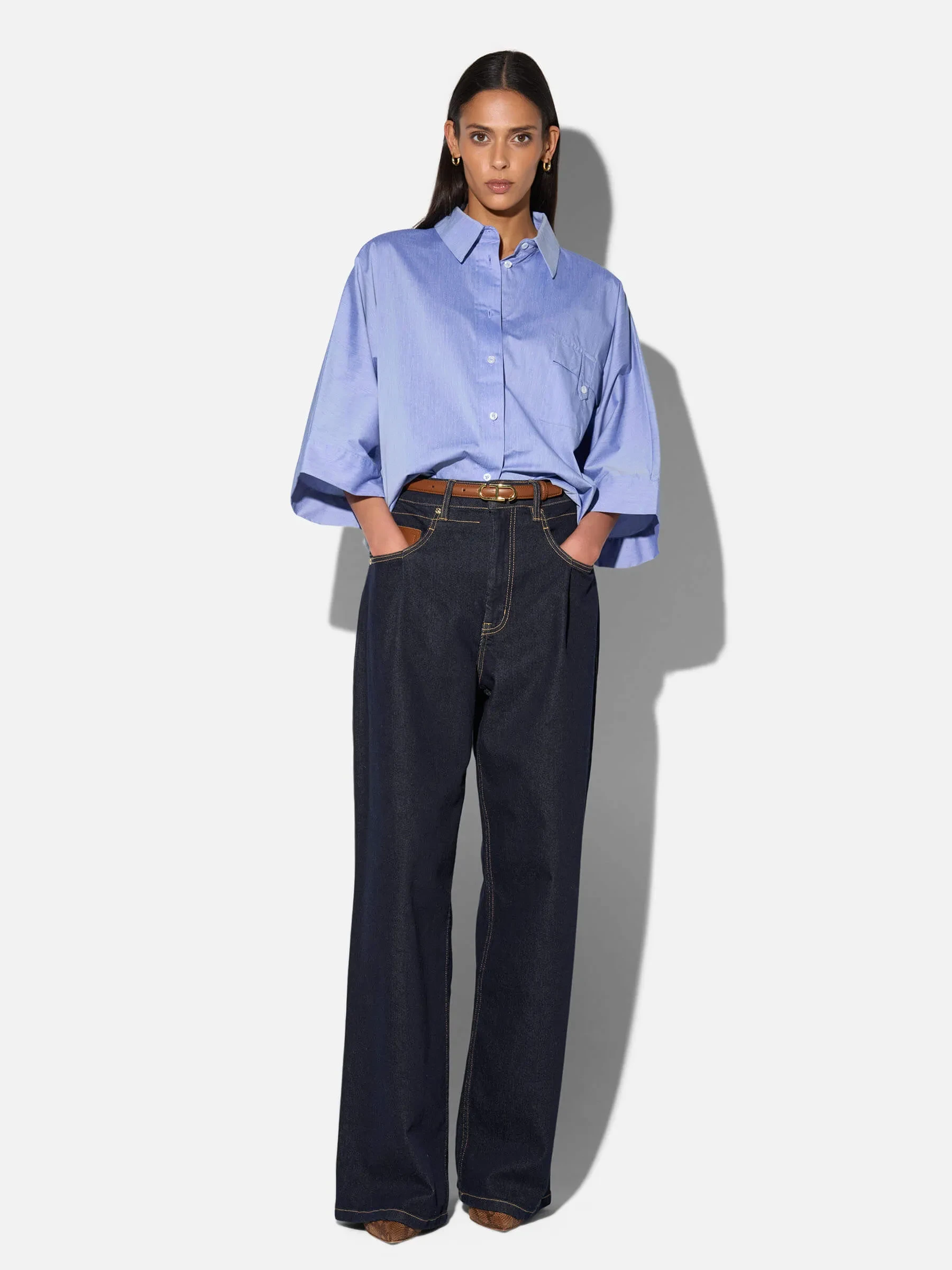 Blauwe Kimono Blouse Dames Carl
