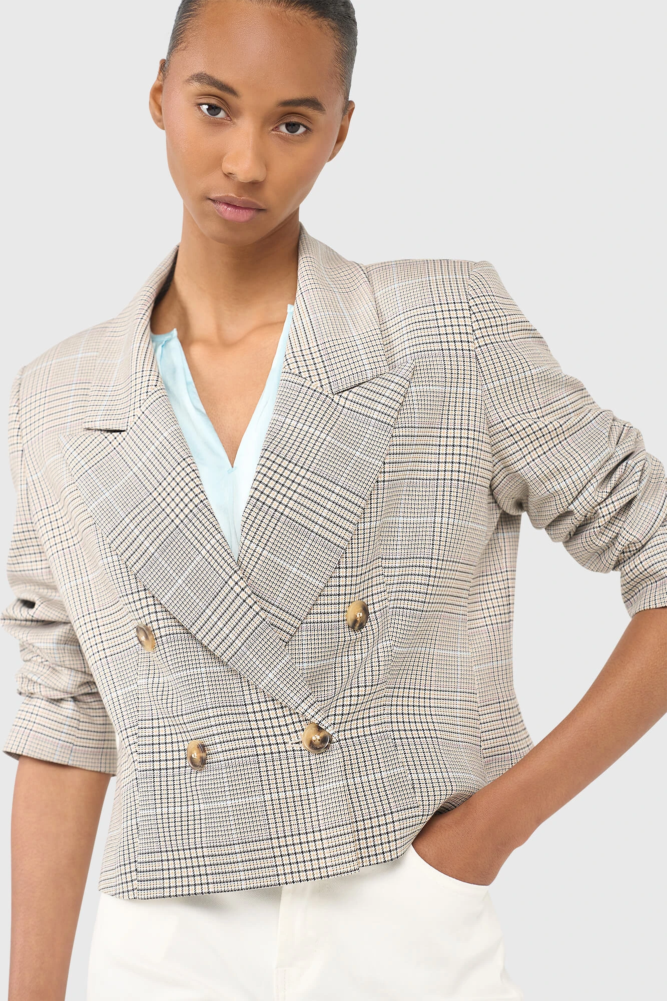 Stan Blazer Beige Ruit