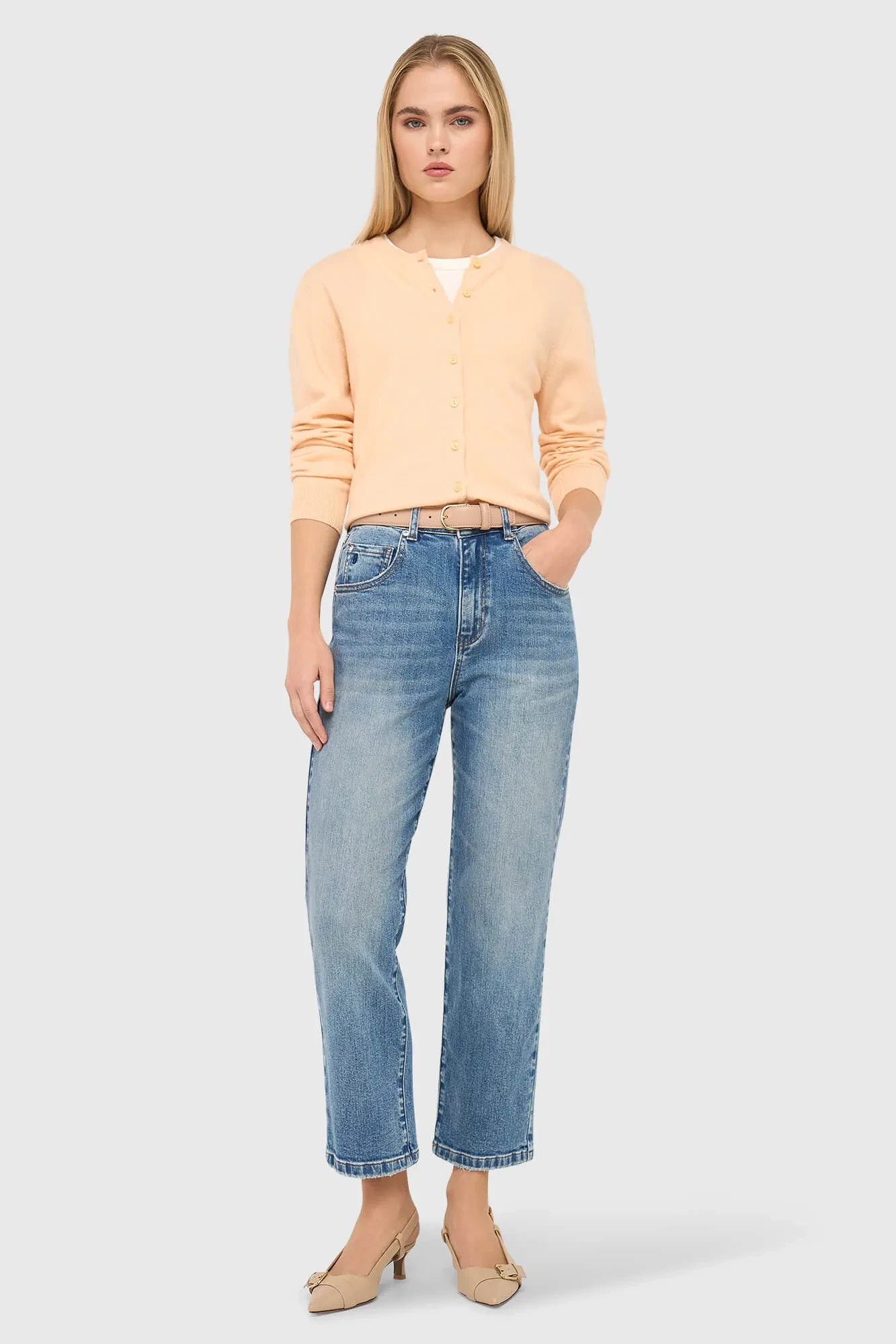 Boyfriend Jeans Dames Mid Rise Blauw 379 Bailey