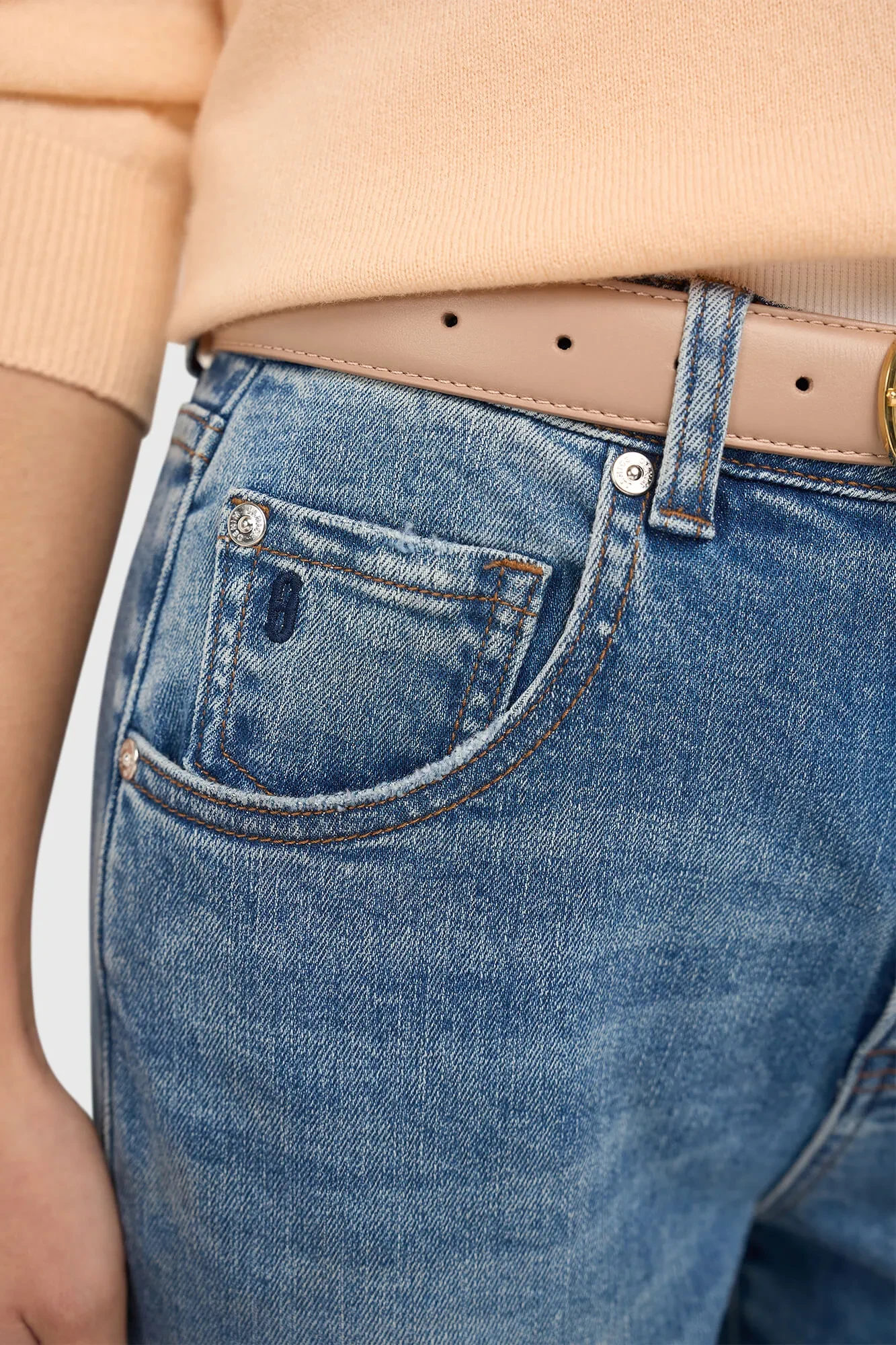 Boyfriend Jeans Dames Mid Rise Blauw 379 Bailey