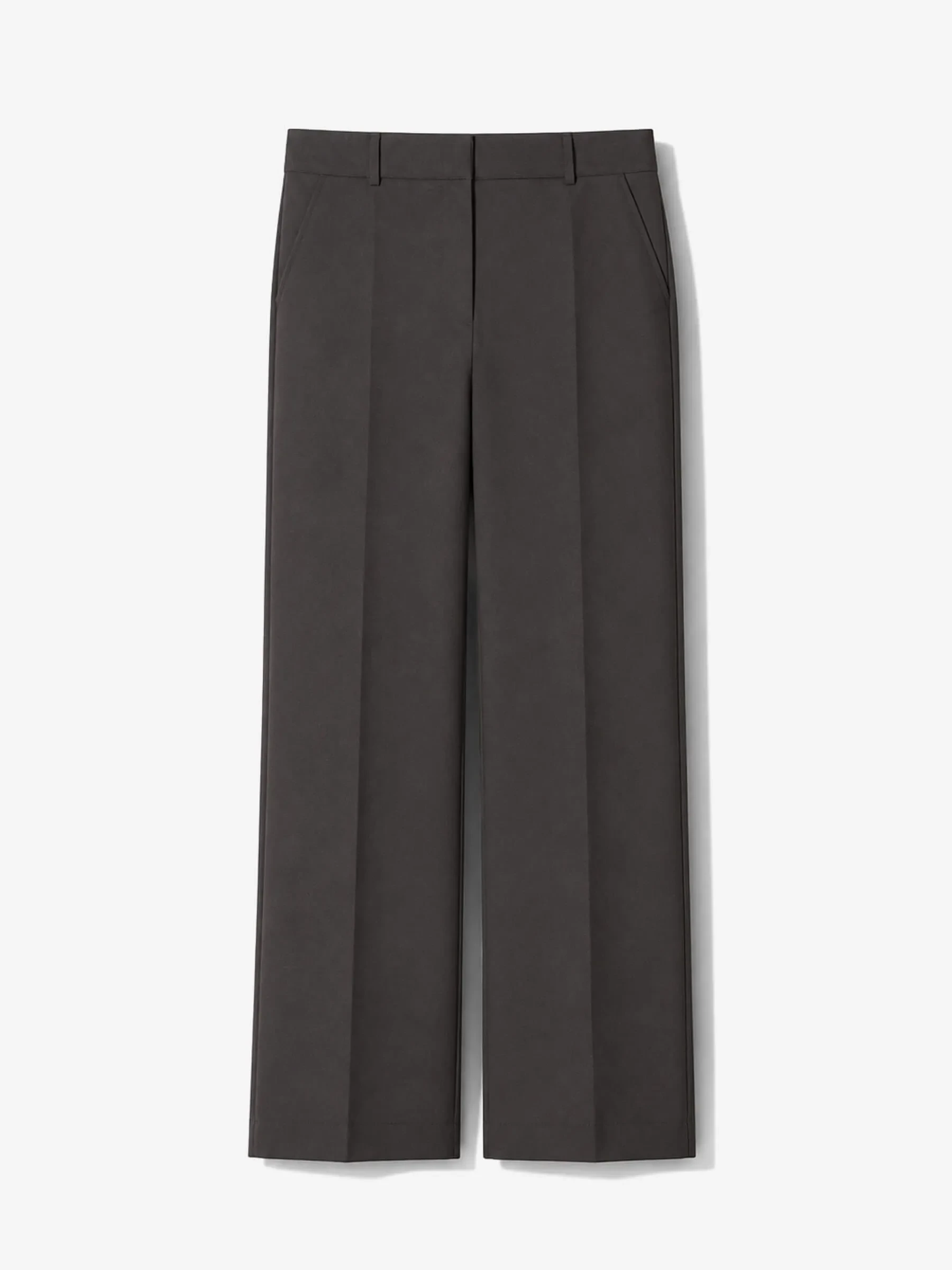 Broek Dames Rechte Wijde Pijp Bruin Emil