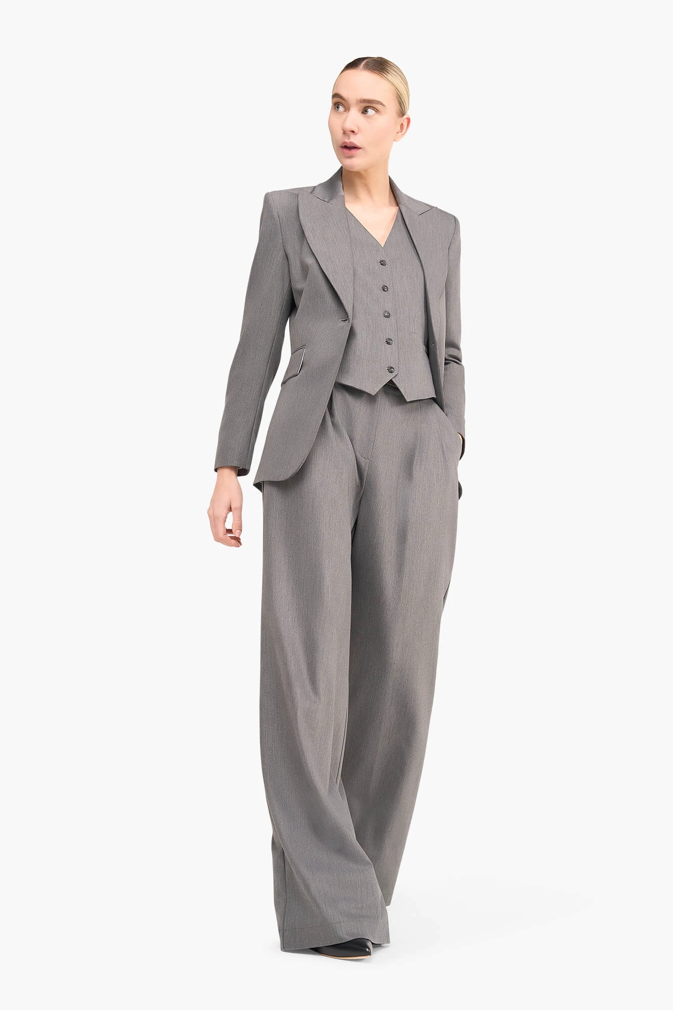 Broek Dames Wijde Pijp Dollar Grijs