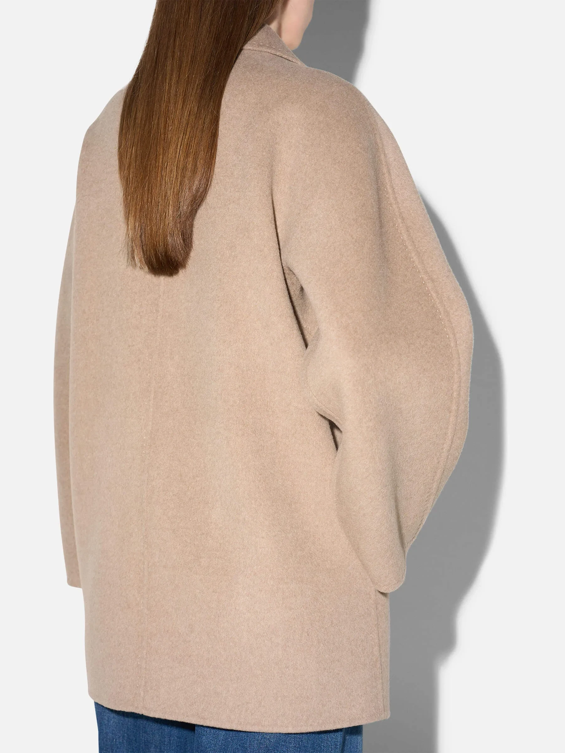 cashmere caban jas dames double face kennedy beige