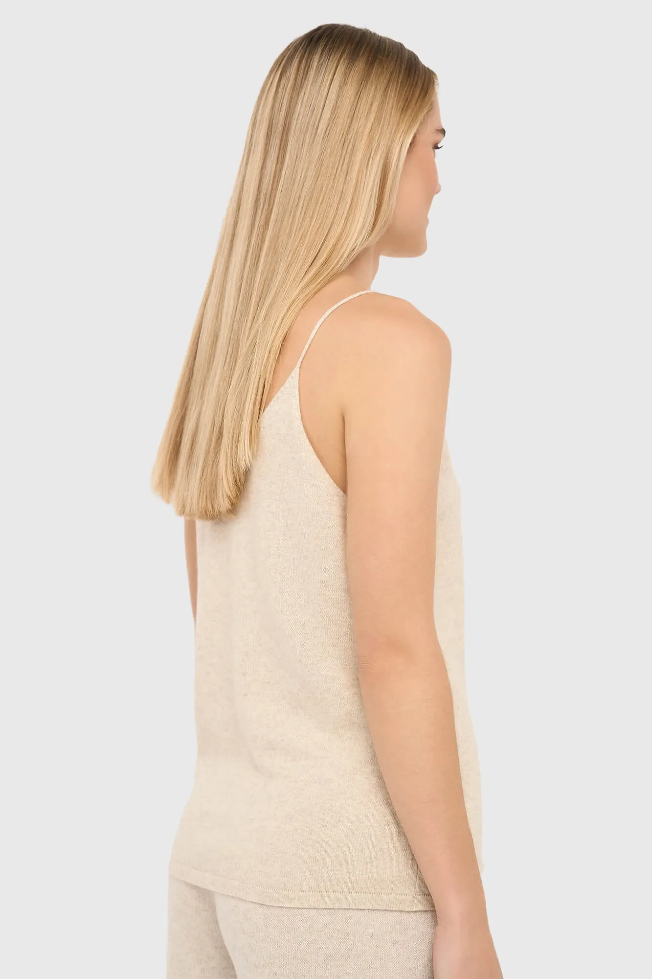 Cashmere Gebreide Tanktop Blane Beige