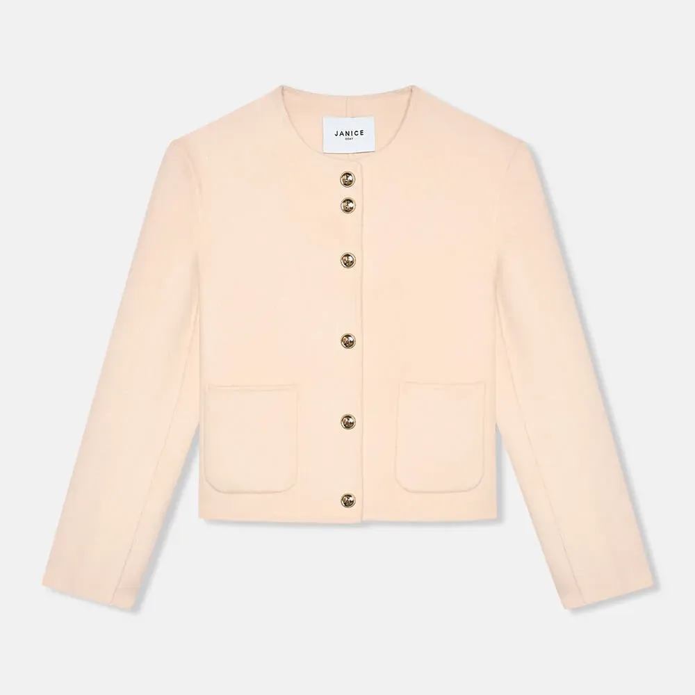 Cashmere Jas Dames Kort Vince Double Face Peach