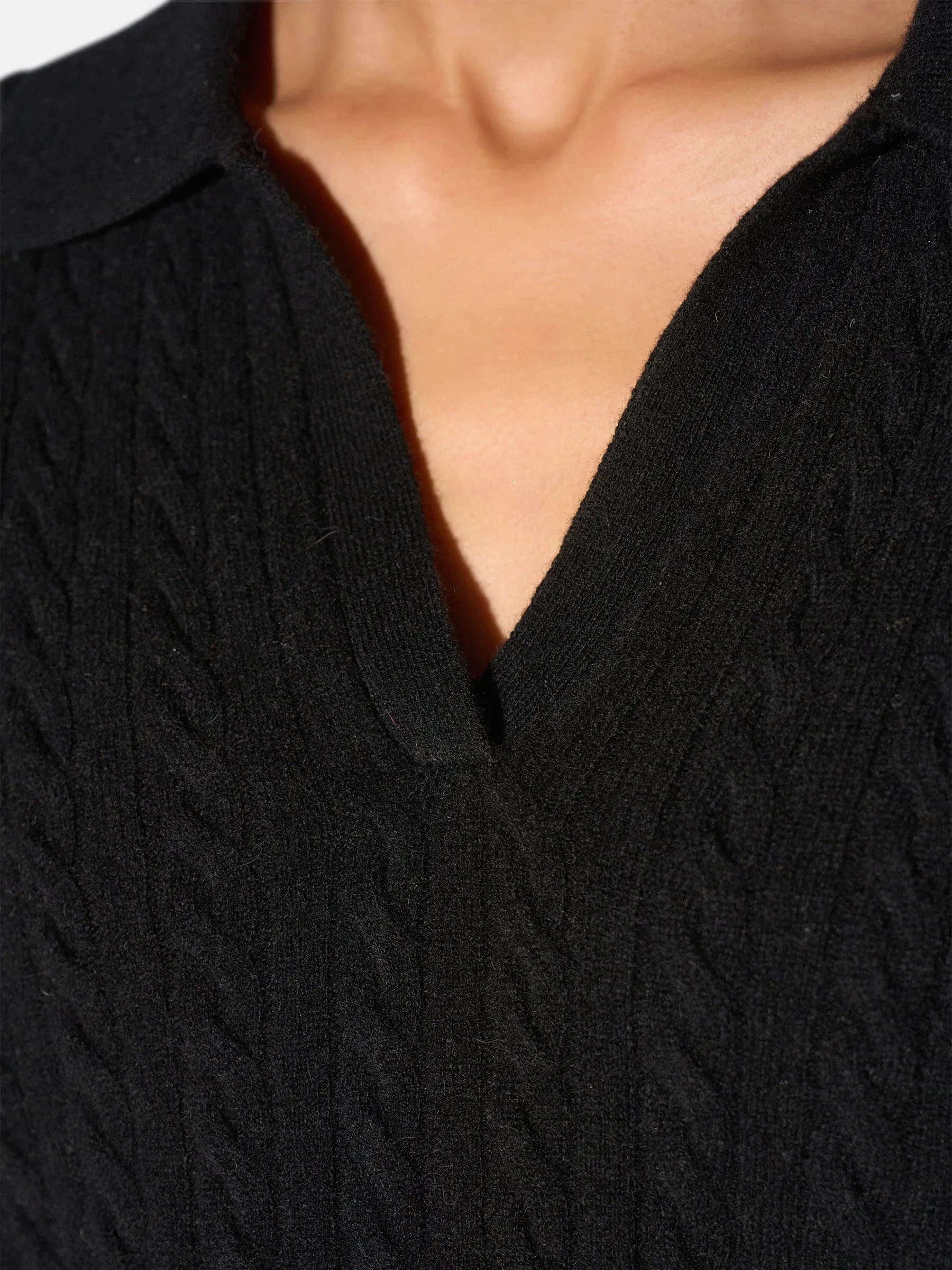 Cashmere Kabel Trui Dames Pierre Zwart