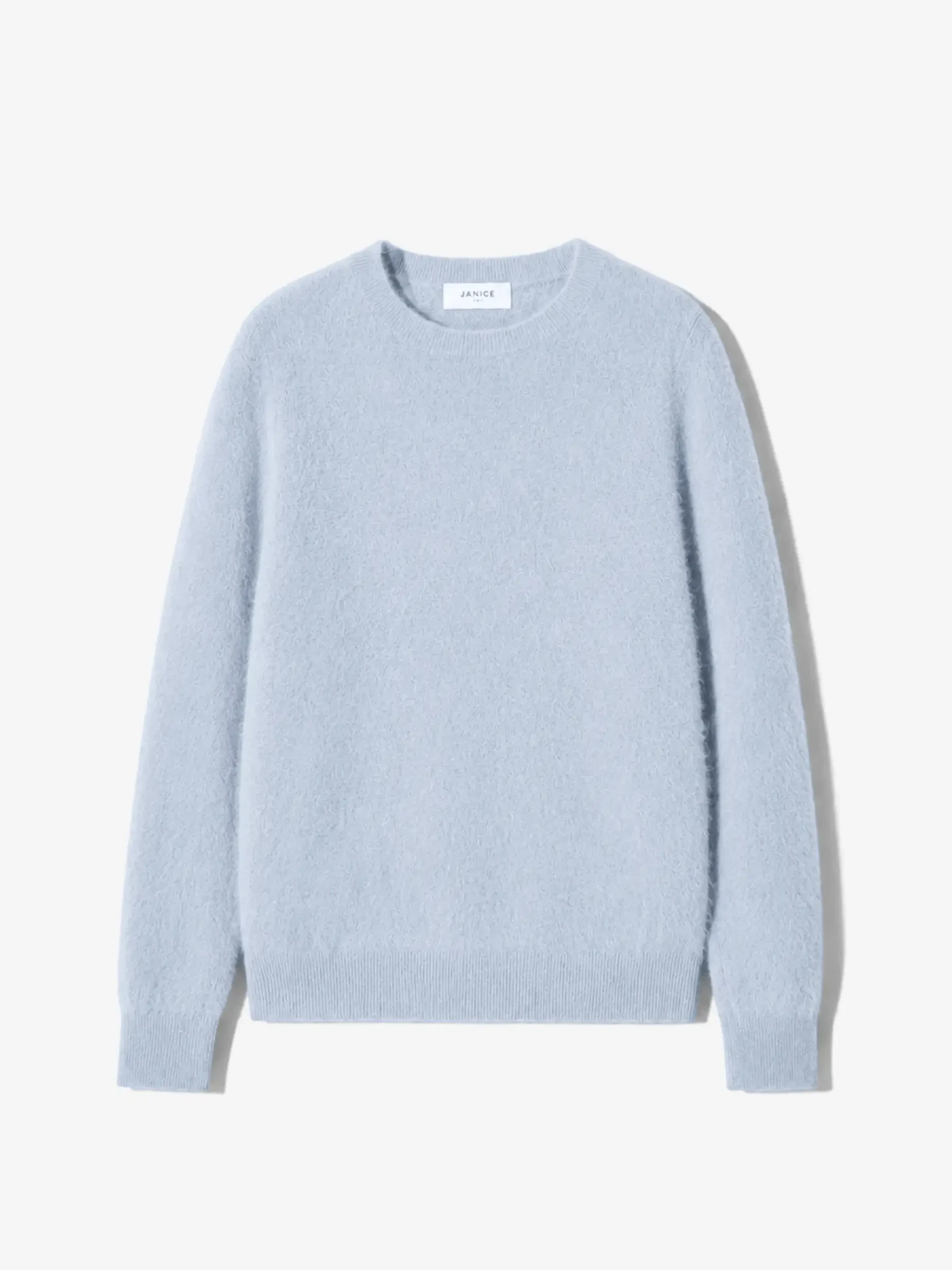 Dames Trui Ronde Hals Gebrushed Merino Wol Eon Licht Blauw