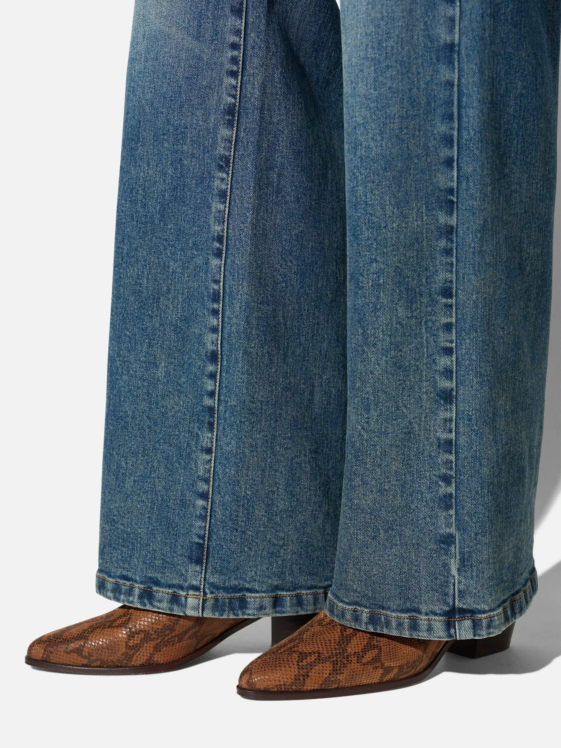 Enkellaars Western Dames Suede Colt Slangenprint