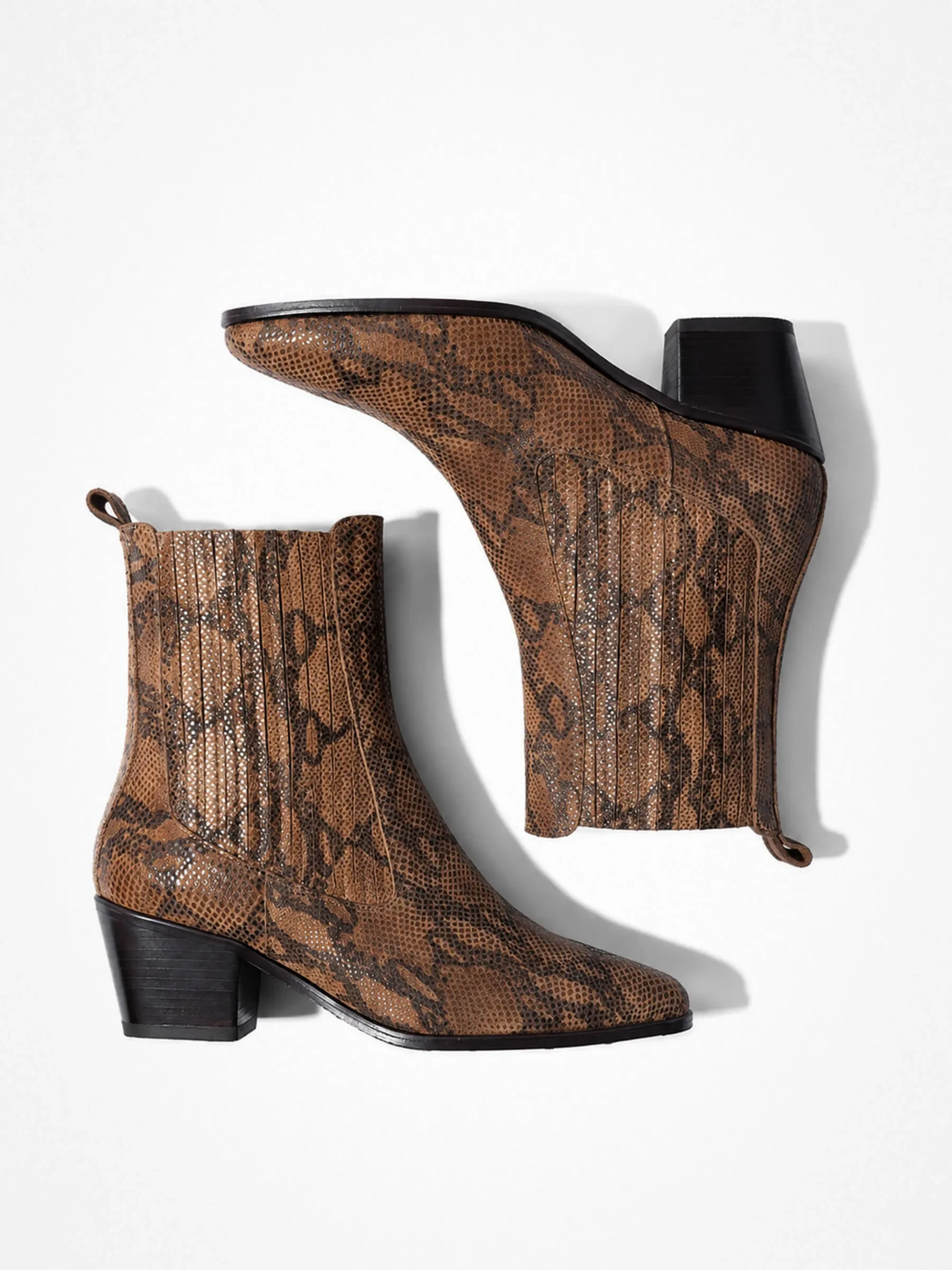 Enkellaars Western Dames Suede Colt Slangenprint