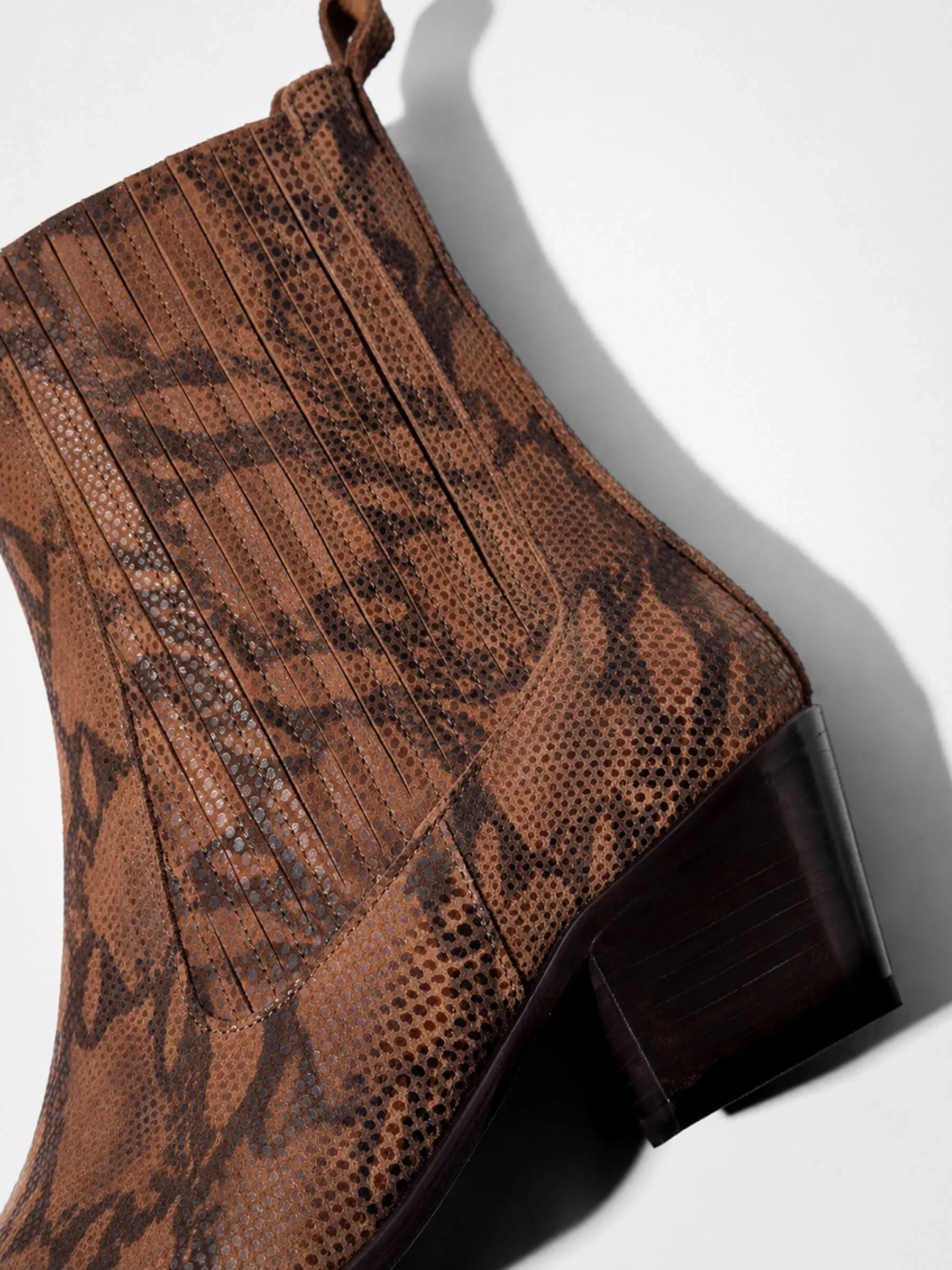 Enkellaars Western Dames Suede Colt Slangenprint
