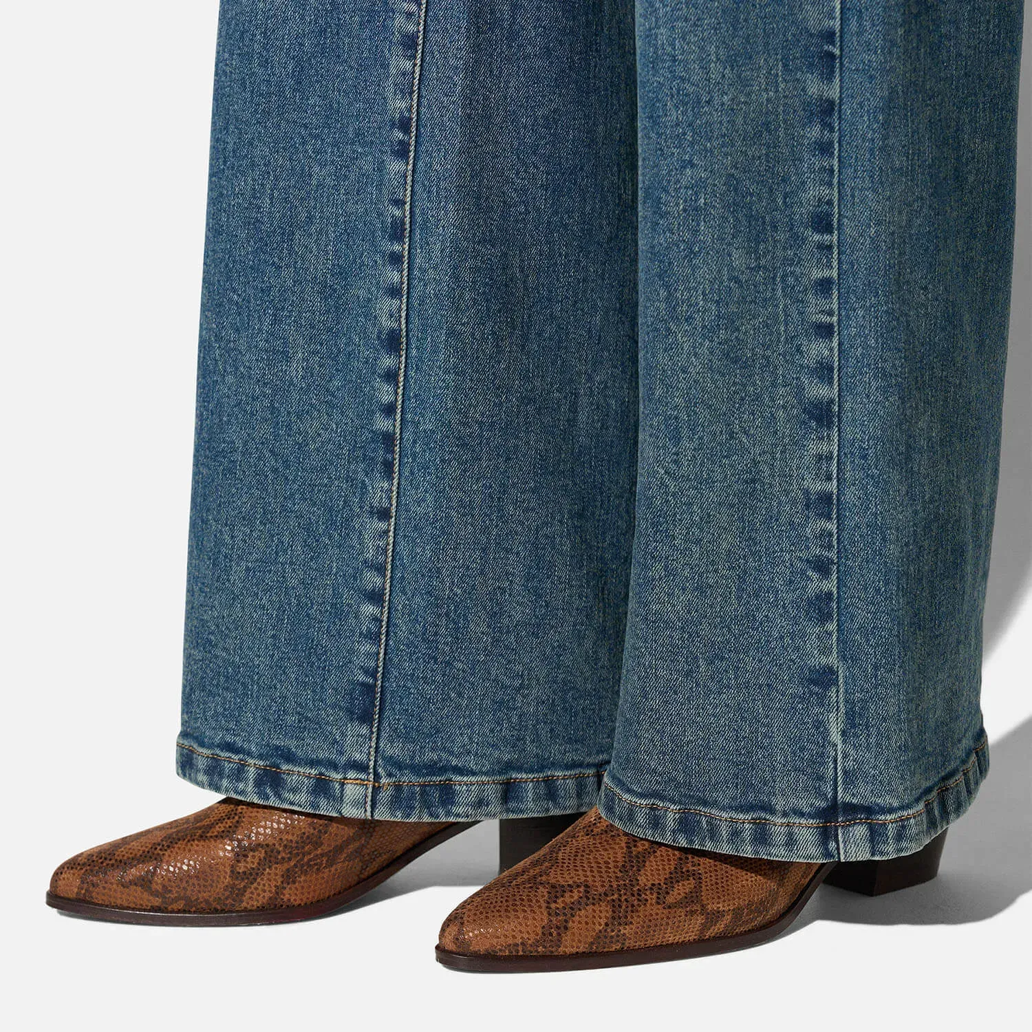 Enkellaars Western Dames Suede Colt Slangenprint