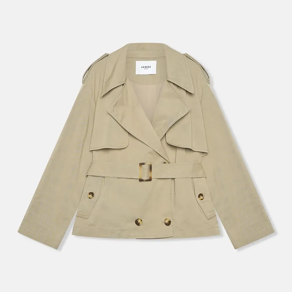 Groene Korte Trenchcoat Cayden