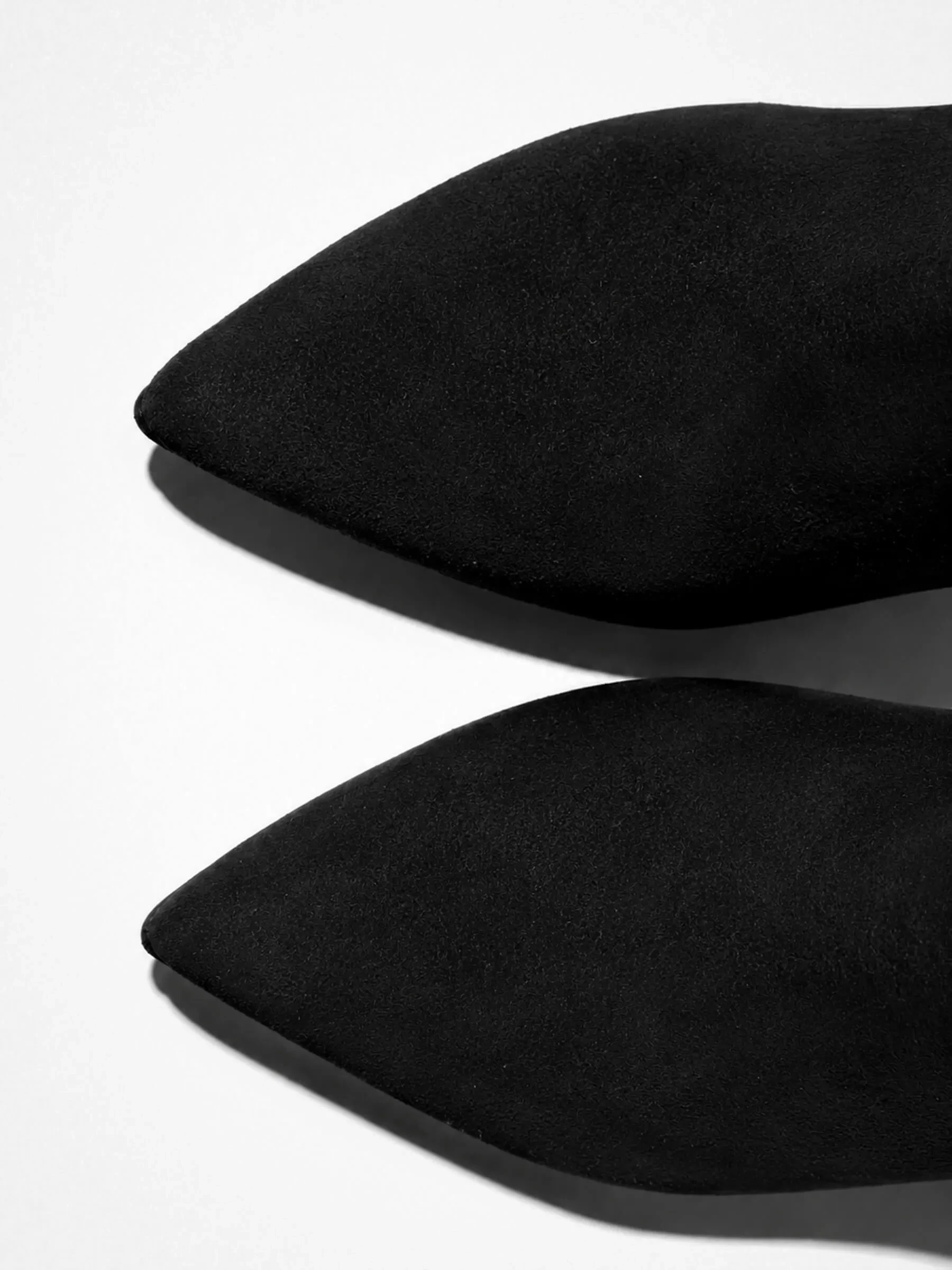 Hoge Leren Laars Punt Neus Queen Hak Darwin Zwart Suede