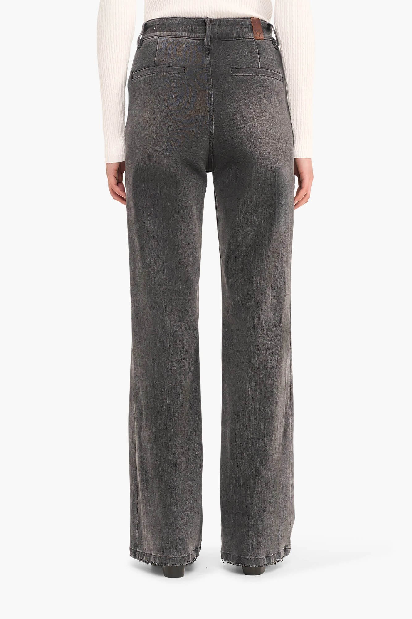 High Rise Dames Jeans Rechte Pijp Flared Jagger Grijs 415