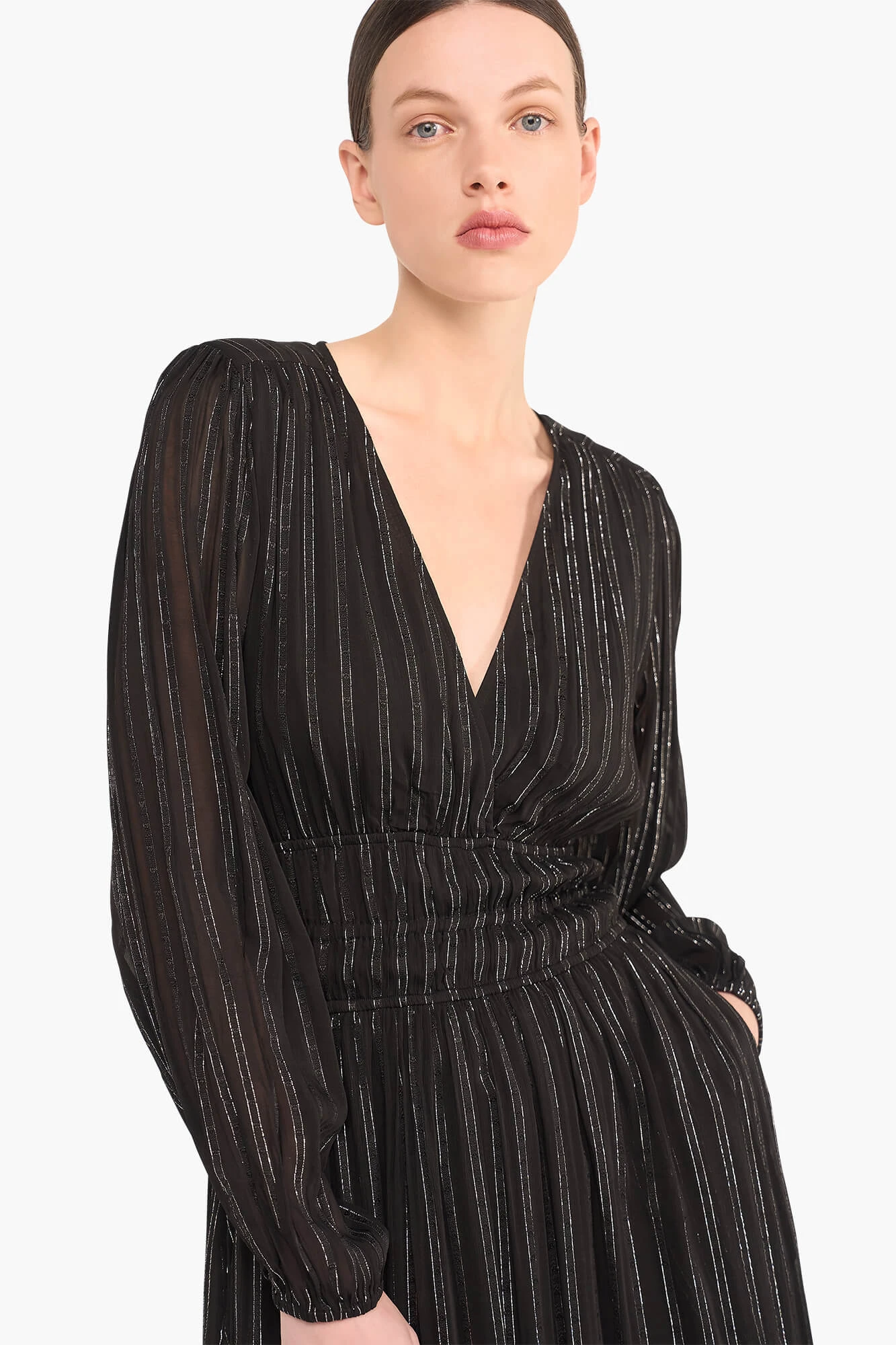 Jurk Lang Lurex Ealstiek Milan Zwart