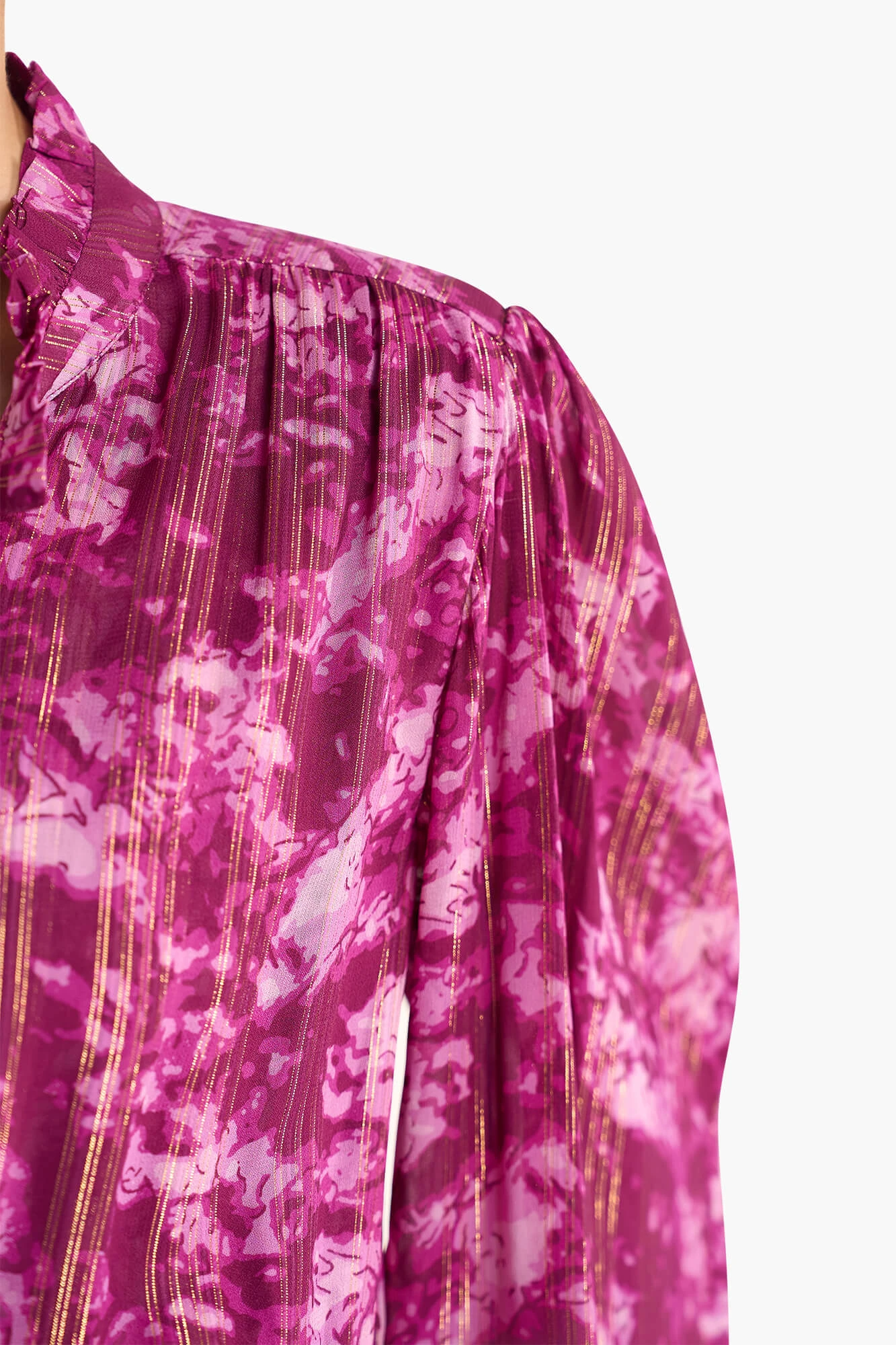 Jurk Lang Print Lurex Walter Paars