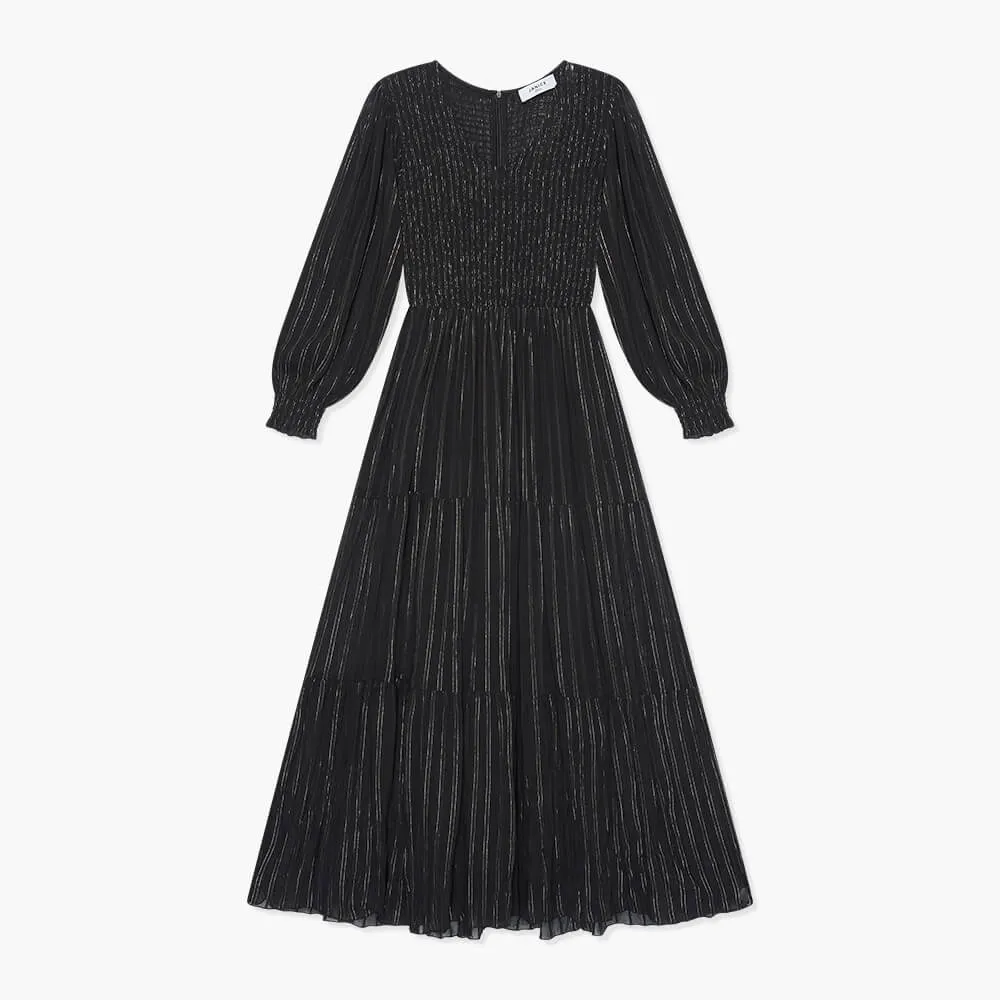 Jurk Lang Lurex Smog Finn Zwart
