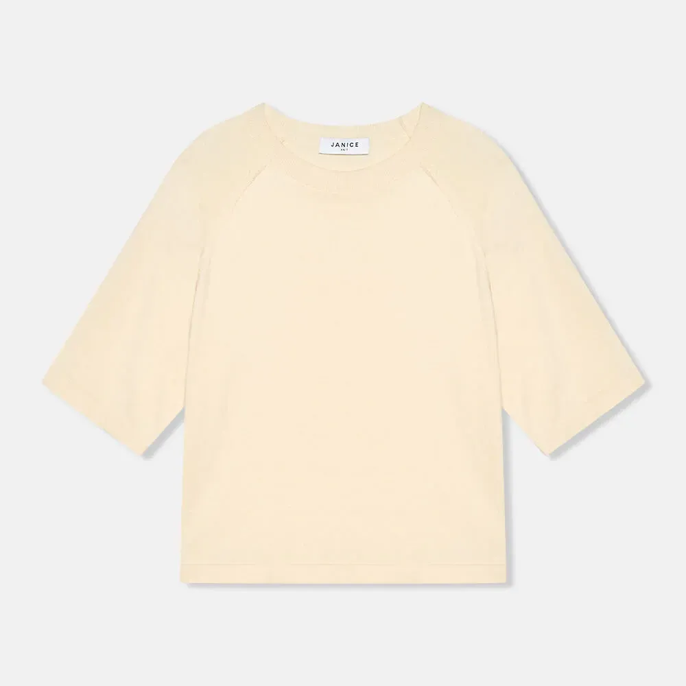 Katoen Cashmere Gebreid Truitje Moss Off White