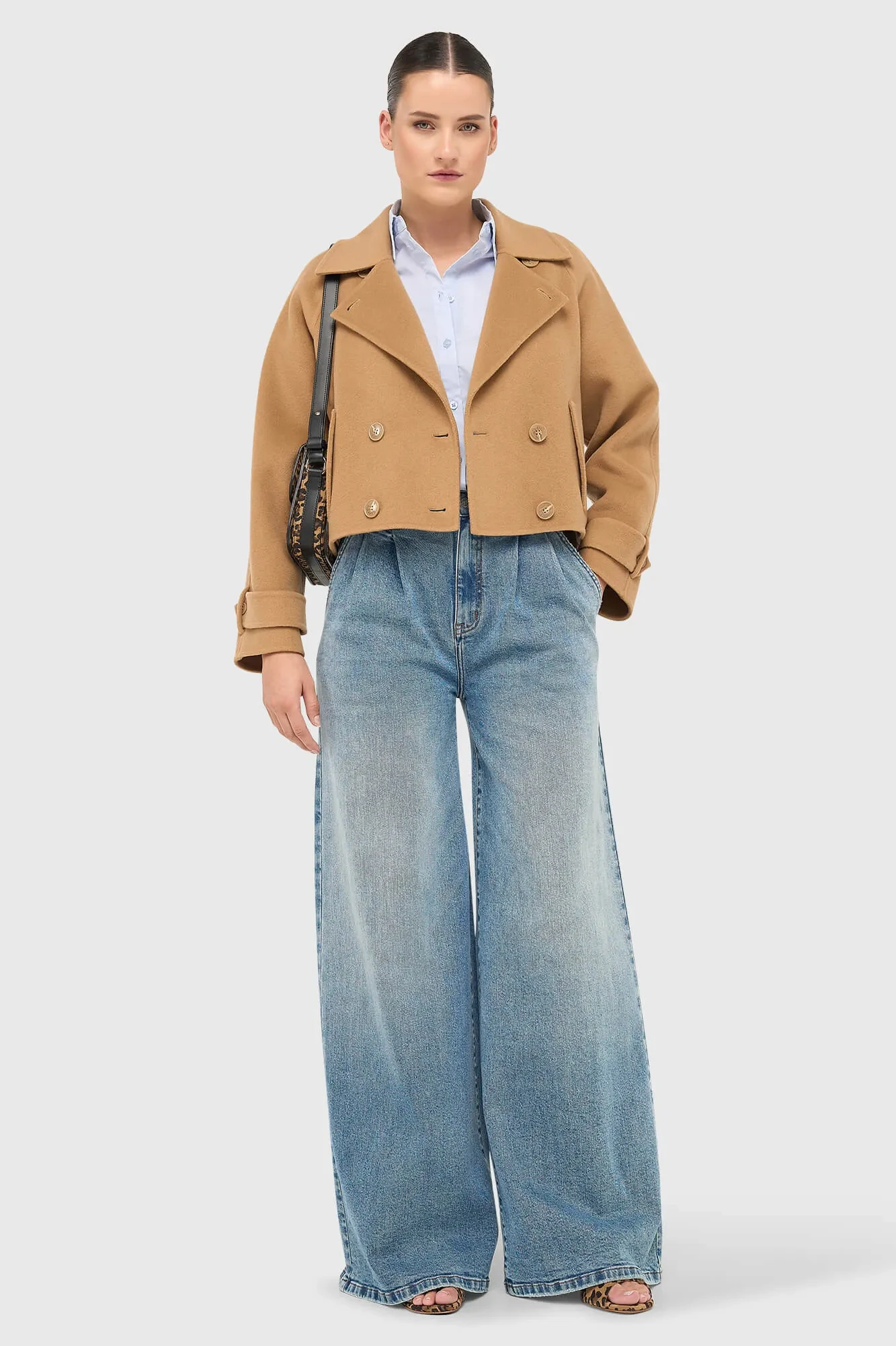 Korte Cashmere Jas Trenchcoat Double Face Floyd Camel