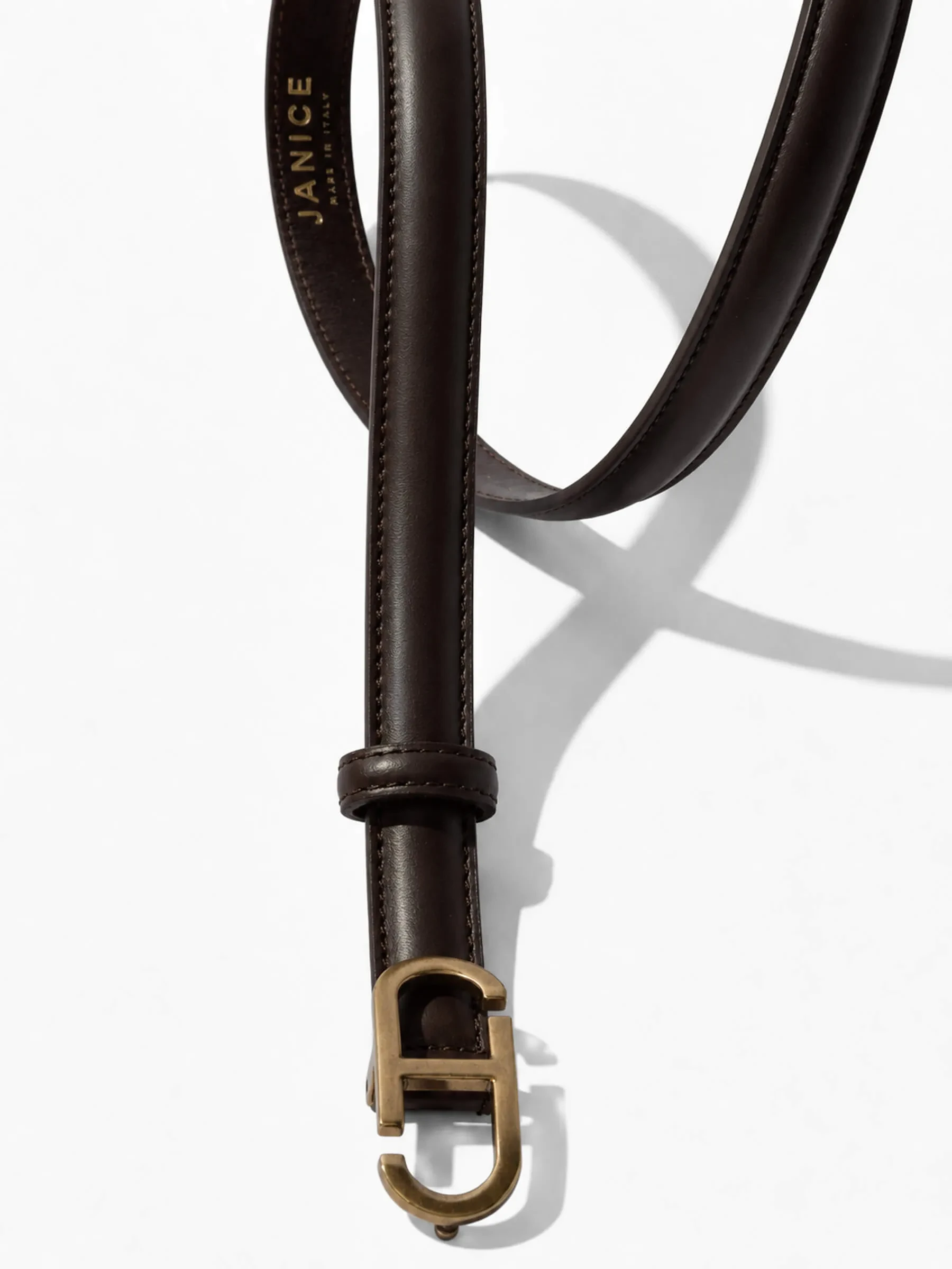 Leren Dames Riem Bruin Trophy Brass