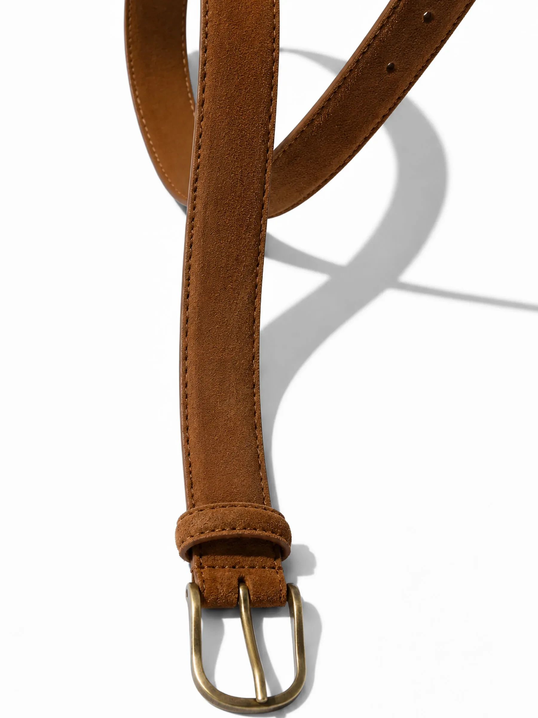 Leren Riem Dames Chase Brass Cognac Suede