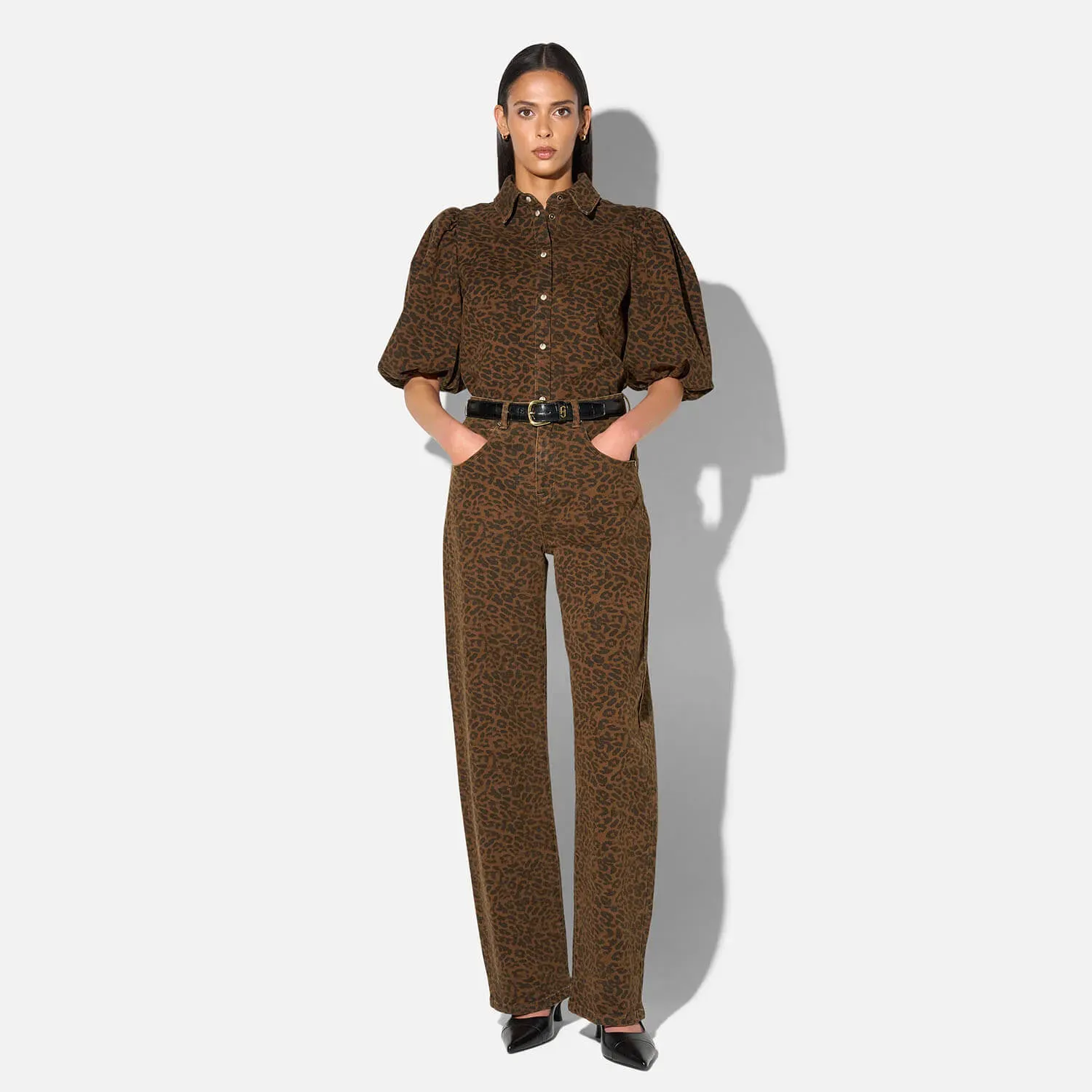 Panterprint Barrel Jeans Dames Stretch Mid Rise Baxter