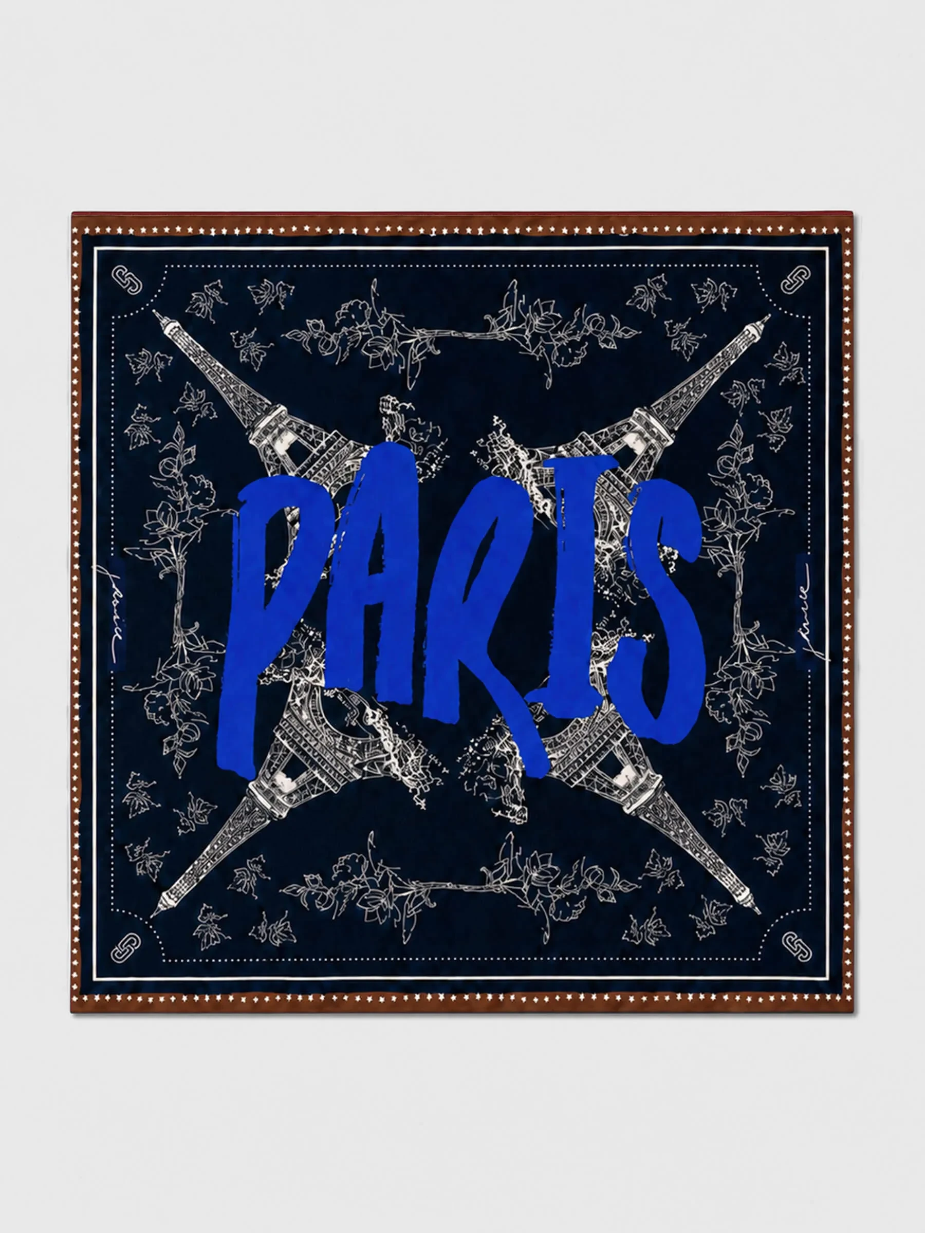 Zijden Sjaal Dames Effron Paris Bruin